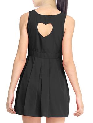 pleated solid a-line dress - 11519475 - Standard Image - 3