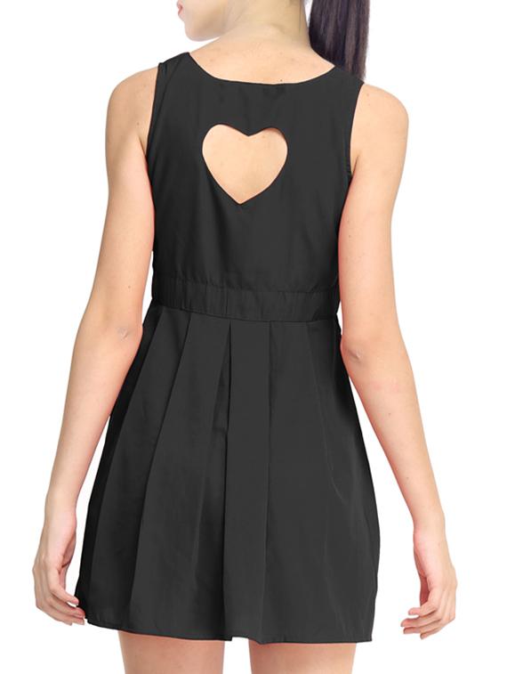 pleated solid a-line dress - 11519475 - Zoom Image - 3