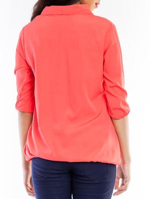 overlap front shirt collar blouson top - 11519494 - Standard Image - 4