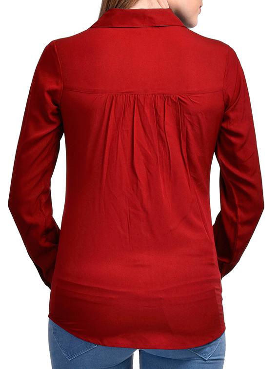 contrast lace detail long sleeved shirt - 11519522 - Zoom Image - 3