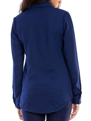 long sleeved curved hem shirt - 11519914 - Standard Image - 3