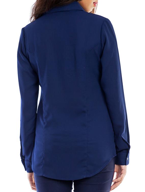 long sleeved curved hem shirt - 11519914 - Zoom Image - 3