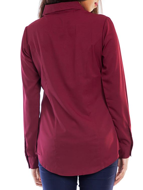 curved hem long sleeved shirt - 11519915 - Zoom Image - 3