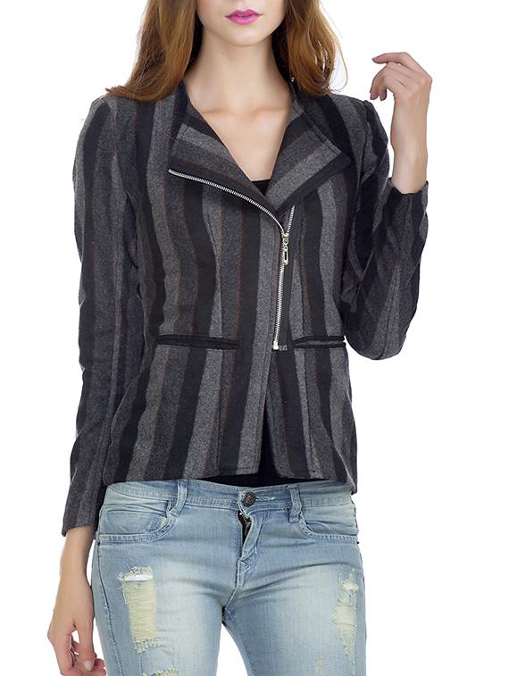 black and grey striped wool jacket - 11526324 - Zoom Image - 1