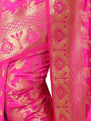 pink silk saree with blouse - 11528059 - Standard Image - 3