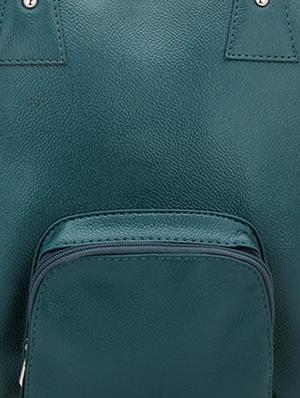 green solid leatherette handbag - 1152994 - Standard Image - 4