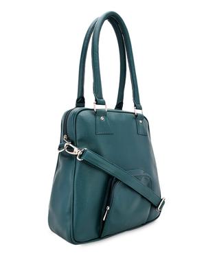 green solid leatherette handbag - 1152994 - Standard Image - 5