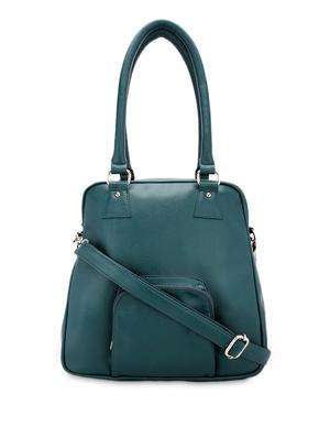 green solid leatherette handbag - 1152994 - Standard Image - 6