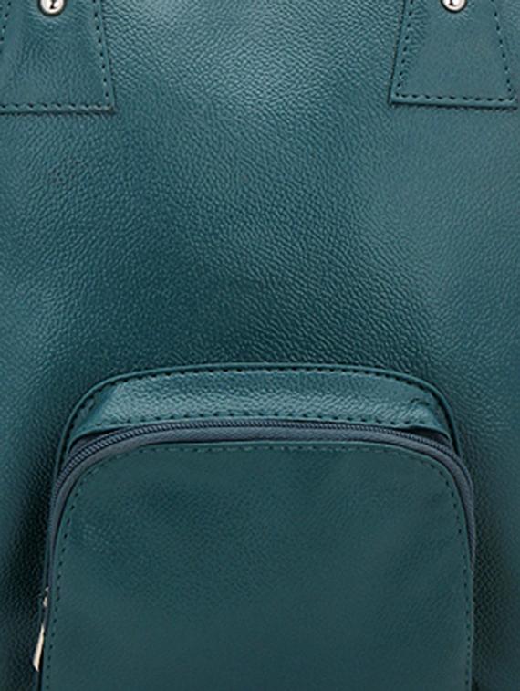 green solid leatherette handbag - 1152994 - Zoom Image - 4