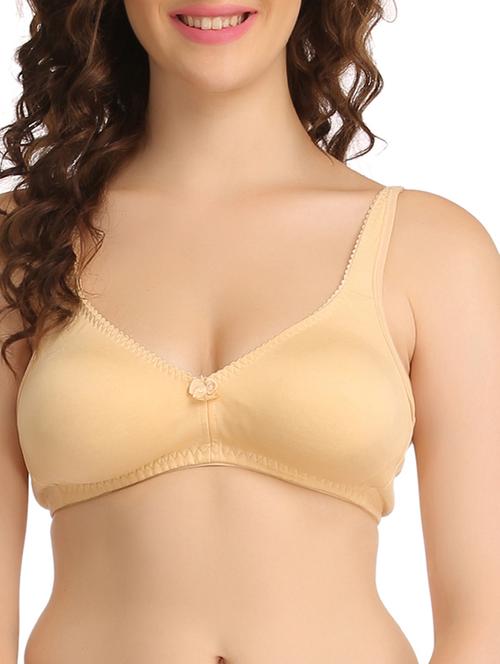 beige cotton regular bra - 11533470 - Standard Image - 1