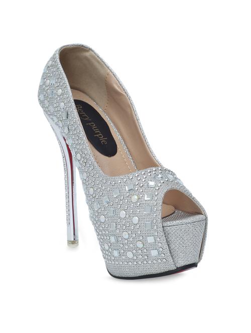 Silver crystal embellished heels - 1153492 - Very Small Image - 1