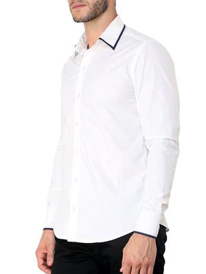 white solid casual shirt - 11536254 - Standard Image - 2