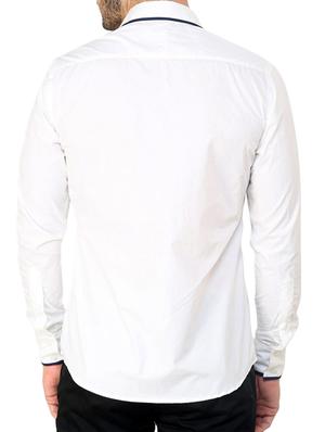 white solid casual shirt - 11536254 - Standard Image - 3