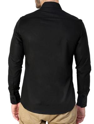 black solid casual shirt - 11536274 - Standard Image - 3