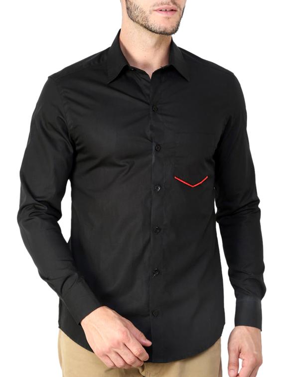black solid casual shirt - 11536274 - Zoom Image - 1