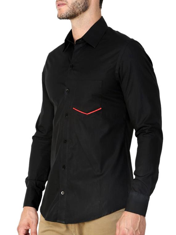 black solid casual shirt - 11536274 - Zoom Image - 2