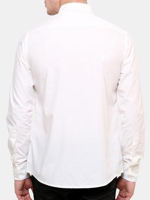 white and black colour block cotton casual shirt - 11536285 - Standard Image - 3