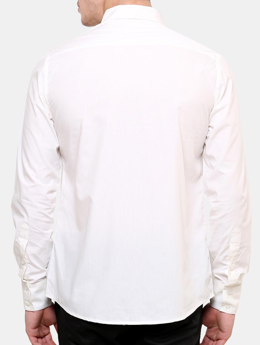 white and black colour block cotton casual shirt - 11536285 - Zoom Image - 3