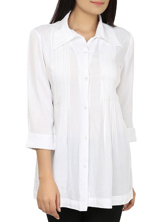 white viscose tunic - 11537120 - Zoom Image - 1