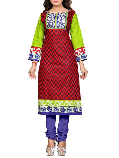 multi colored cotton printed unstitched kurta - 11539707 - Very Small Image - 1