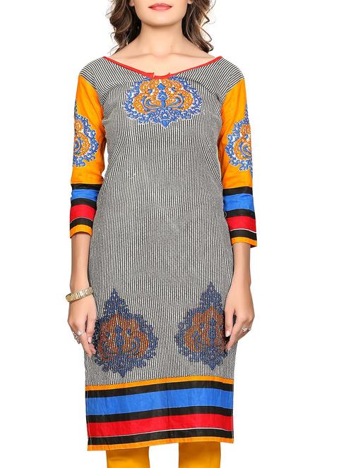 multi cotton printed unstitched kurta - 11539722 - Very Small Image - 1