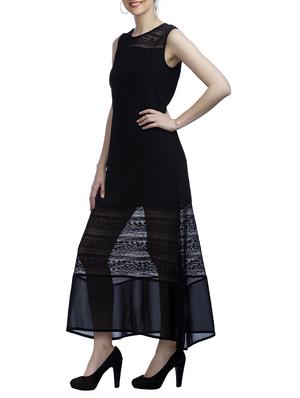 black georgette maxi dress - 11540474 - Standard Image - 2