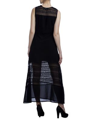 black georgette maxi dress - 11540474 - Standard Image - 3
