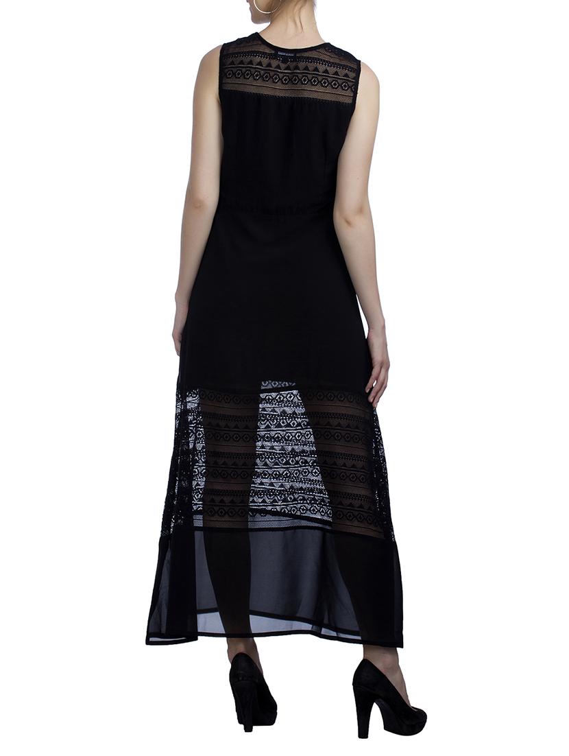 black georgette maxi dress - 11540474 - Zoom Image - 3