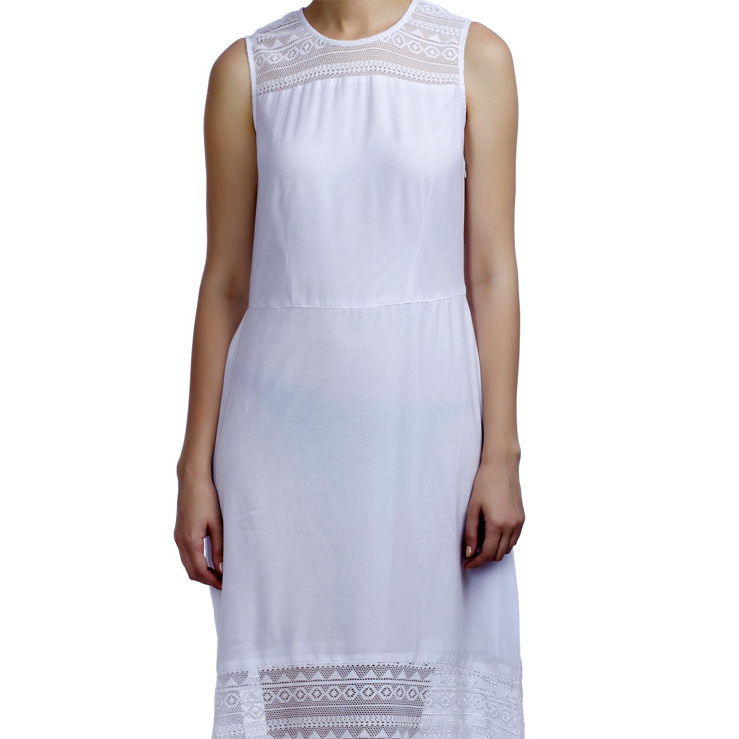 white georgette a-line maxi dress - 11540475 - Zoom Image - 4