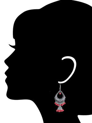 red metal drop earrings - 11541354 - Standard Image - 2