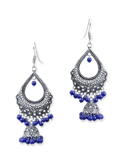 blue metal drop earrings - 11541356 - Standard Image - 1
