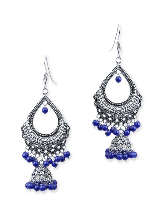 blue metal drop earrings - 11541356 - Zoom Image - 1