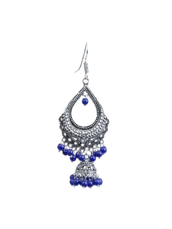 blue metal drop earrings - 11541356 - Zoom Image - 2