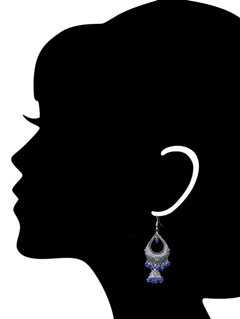 blue metal drop earrings - 11541356 - Zoom Image - 3
