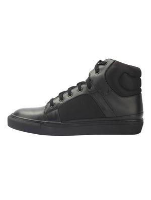 genuine leather black lace up sneakers - 11541581 - Standard Image - 2