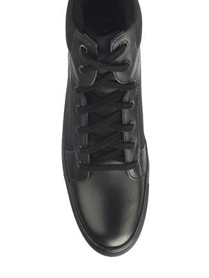 genuine leather black lace up sneakers - 11541581 - Standard Image - 4