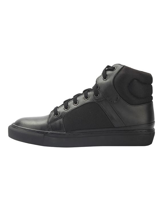 genuine leather black lace up sneakers - 11541581 - Zoom Image - 2