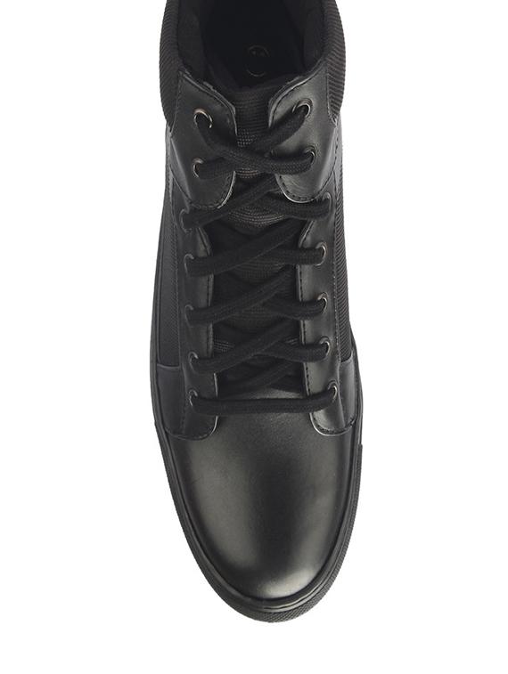 genuine leather black lace up sneakers - 11541581 - Zoom Image - 4