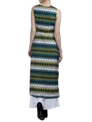 green front slits crepe kurta - 11542682 - Standard Image - 3