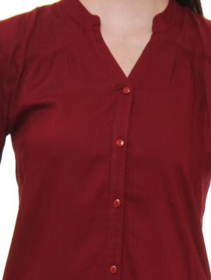 mandarin neck high low shirt tunic - 11543142 - Standard Image - 4