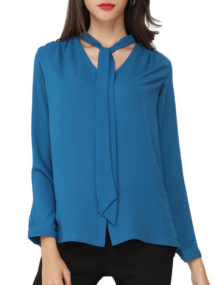 blue georgette regular top - 11545669 - Zoom Image - 1