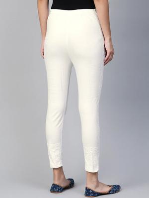 chikankari embroidered pants - 11552291 - Standard Image - 3