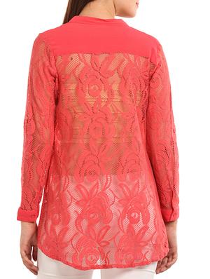 peach viscose regular shirt - 11554350 - Standard Image - 3