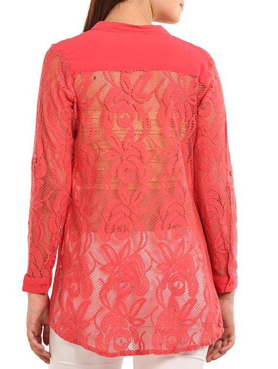 peach viscose regular shirt - 11554350 - Zoom Image - 3