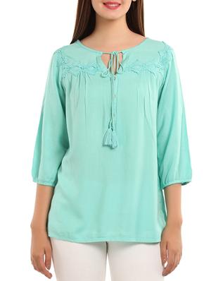 blue viscose regular top - 11554356 - Standard Image - 2
