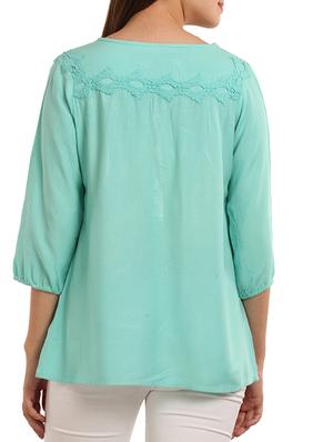 blue viscose regular top - 11554356 - Standard Image - 3