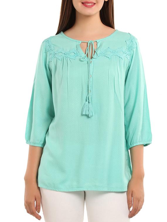 blue viscose regular top - 11554356 - Zoom Image - 2