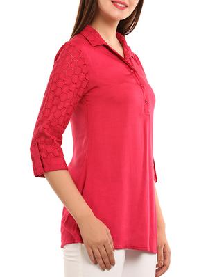 red viscose regular top - 11554402 - Standard Image - 2