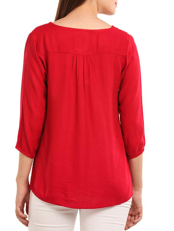 red viscose regular top - 11554403 - Zoom Image - 3