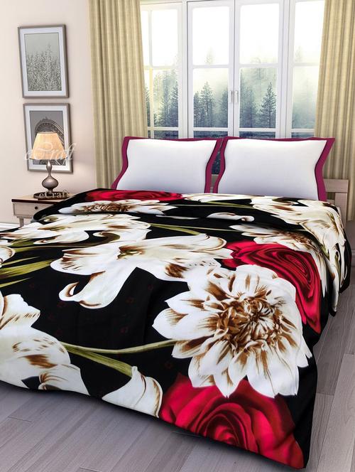 ecraftindia multicolor floral printed double bed reversible ac blanket - 11556617 - Standard Image - 1
